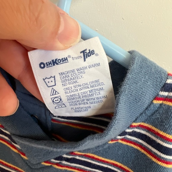 Vintage OshKosh B'gosh Nautical Bon Voyage Striped Romper 18M - Picture 5 of 5